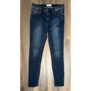 Free People Jeans Women's Sz 27 Great Heights Frayed Skinny Crop Dark Wash